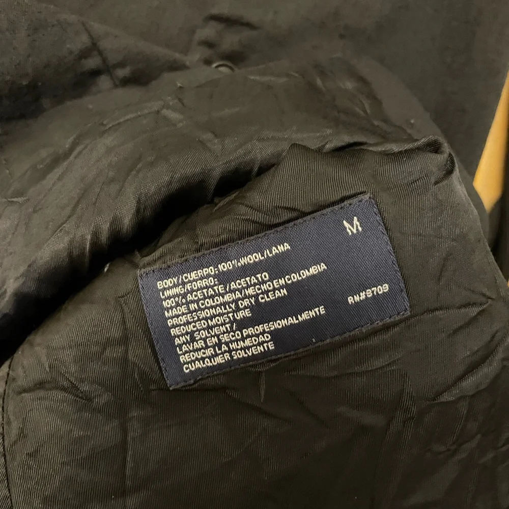 Men's Black Wool Vest | Size Medium